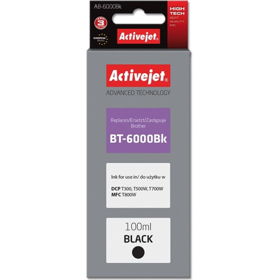 Activejet Ink Bottle (Replacement for Brother BT-6000BK; Supreme; 100 ml; black) - (AB-6000Bk)