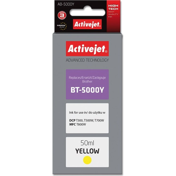 Activejet Ink Bottle (replacement for Brother BT-5000Y; Supreme; 50 ml; yellow) - (AB-5000Y)