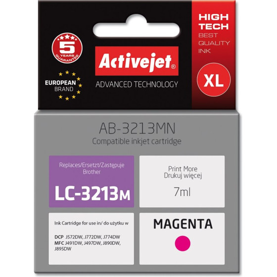 Activejet Ink cartridge (replacement for Brother LC3213M; Supreme; 7 ml; magenta) - (AB-3213MN)