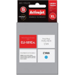 Activejet Ink cartridge (replacement for Canon CLI-551C; Supreme; 15 ml; cyan) - (ACC-551CN)