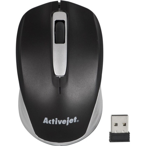 Activejet Mouse wireless USB (optical; 1200 DPI; black and gray) - (AMY-313)