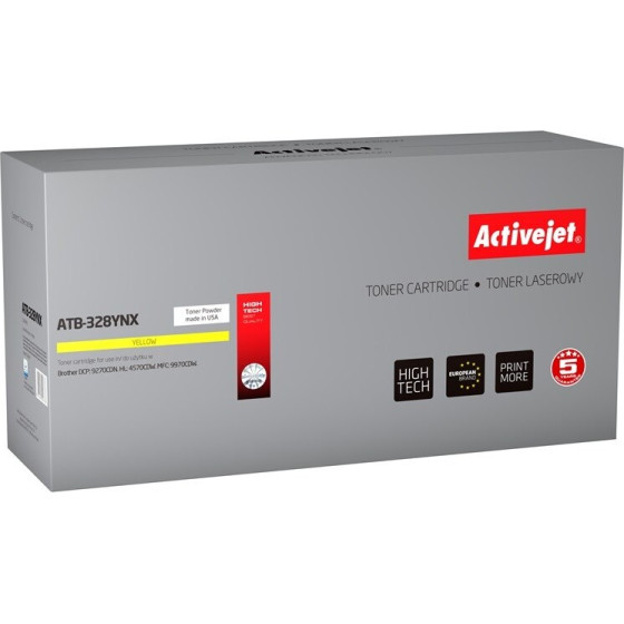 Activejet toner (replacement for Brother TN-328Y; Supreme; 6000 pages; yellow) - (ATB-328YNX)