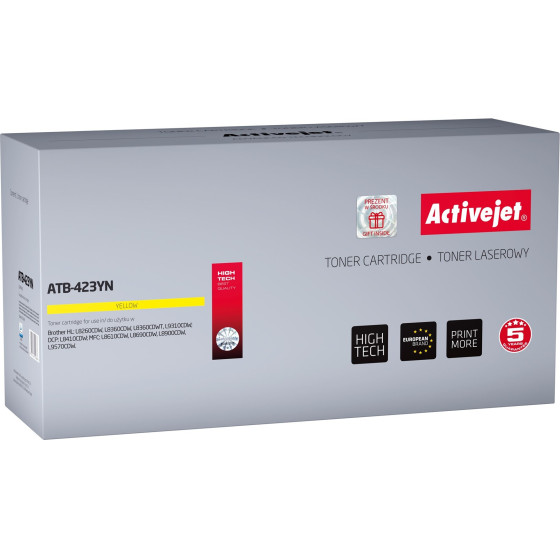 Activejet toner (replacement for Brother TN-423Y; Supreme; 4000 pages; yellow) - (ATB-423YN)