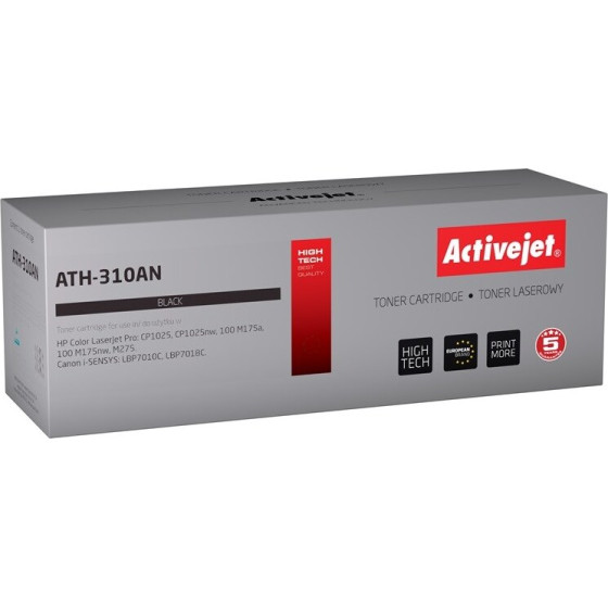 Activejet Toner (replacement for Canon, HP 126A CRG-729B, CE310A; Premium; 1200 pages; black) - (ATH-310AN)