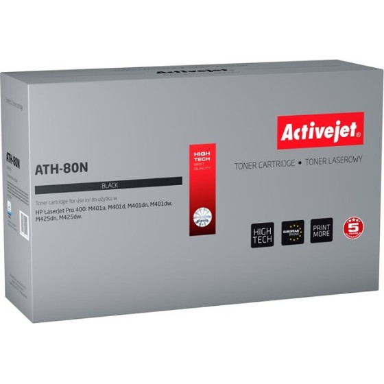 Activejet Toner (replacement for HP 80A CF280A; Supreme; 3500 pages; black) - (ATH-80N)