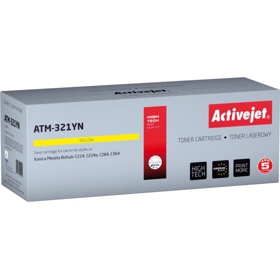 Activejet Toner (replacement for Konica Minolta TN321Y; Supreme; 25,000 pages; yellow) - (ATM-321YN)