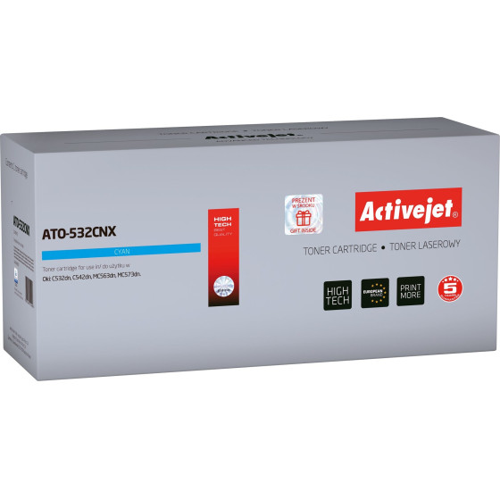 Activejet toner (replacement for OKI 46490607; Supreme; 6000 pages; cyan) - (ATO-532CNX)