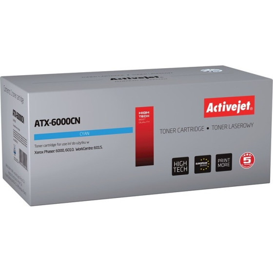 Activejet Toner (replacement for Xerox 106R01631; Supreme; 1000 pages; cyan) - (ATX-6000CN)