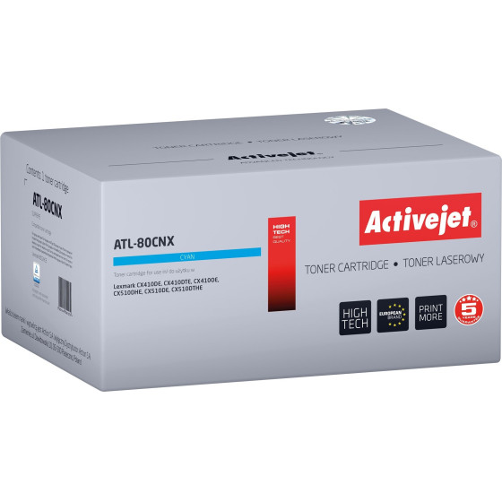 Activejet Toner (replacement Lexmark 80C2HCE, Supreme; 3000 pages; blue) - (ATL-80CNX)