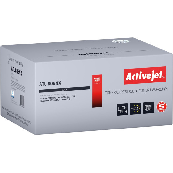 Activejet Toner (replacement Lexmark 80C2HKE, Supreme; 4000 pages; black) - (ATL-80BNX)