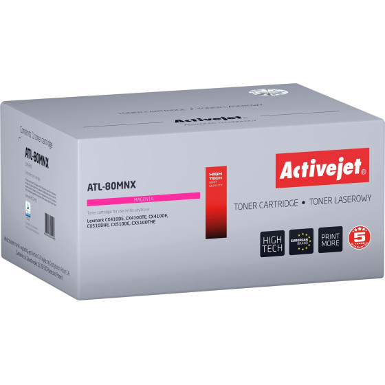 Activejet Toner (replacement Lexmark 80C2HME, Supreme; 3000 pages; magenta) - (ATL-80MNX)
