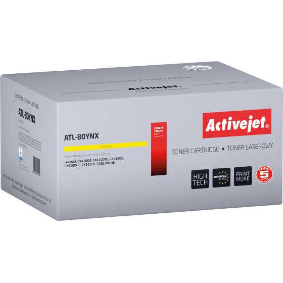Activejet Toner (replacement Lexmark 80C2HYE, Supreme; 3000 pages; yellow) - (ATL-80YNX)