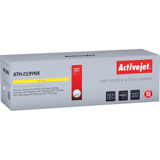 Activejet Toner for HP printer, replacement HP 219X W2192X; Supreme; 2500 pages; yellow, with chip - (ATH-219YNX)