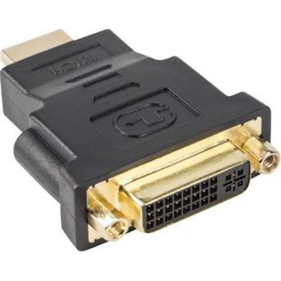 Lanberg cable gender changer HDMI DVI-D (F) (24 + 5) Black - (AD-0014-BK)