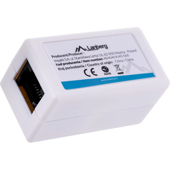 Lanberg cable gender changer RJ-45 White - (AD-RJ45-RJ45-OU5)