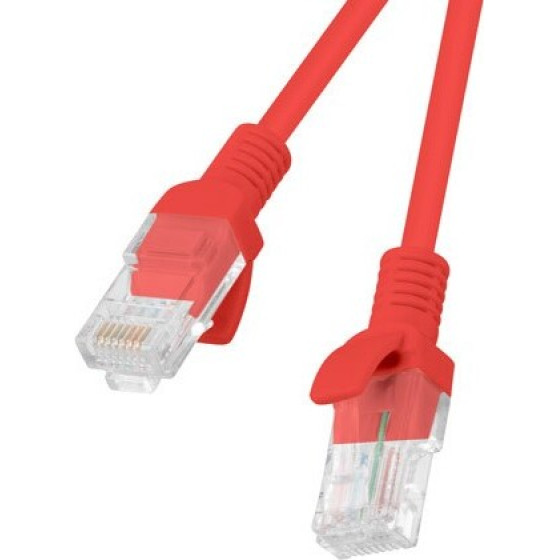 Lanberg networking cable Red 0.25 m Cat5e U/UTP (UTP) - (PCU5-20CC-0025-R)