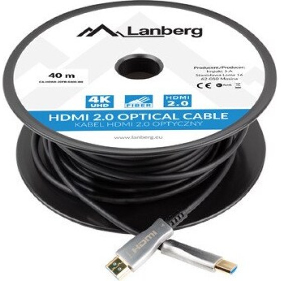 Lanberg optical cable HDMI M/M 30m v2.0 4K - (CA-HDMI-20FB-0300-BK)
