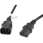 Lanberg power cable Black 3 m C13 coupler C14 coupler - (CA-C13E-11CC-0030-BK)