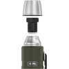 Thermos 470 ml flask with cup holder - army green - (170028)