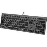 A4Tech FSTYLER FX60H (White Backlit) keyboard USB QWERTY Black, Grey - (A4TKLA47125)