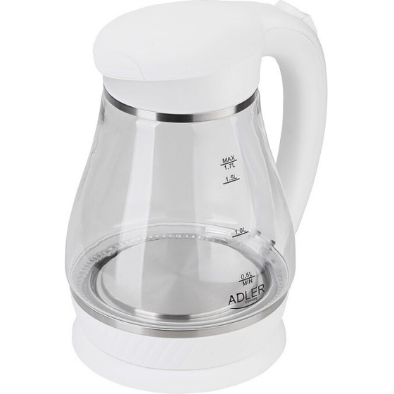 Adler B electric kettle 1.7 L White,Transparent 2200 W - (AD 1274)