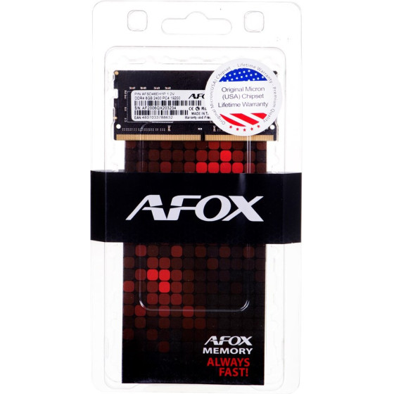 AFOX DDR4 8G 2400 SO DIMM memory module 8 GB 1 x 8 GB 2400 MHz - (AFSD48EH1P)