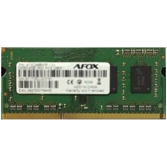AFOX SO-DIMM DDR3 8GB memory module 1600 MHz LV 1,35V - (AFSD38BK1L)