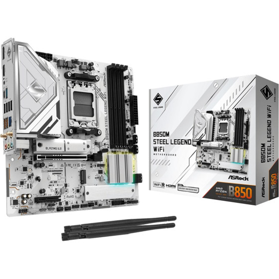 Asrock AMD B850 Socket AM5 micro ATX - (B850M Steel Legend WiFi)