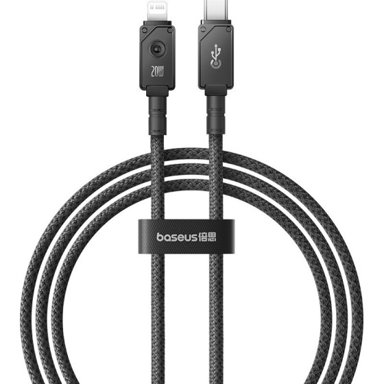 Baseus Unbreakable USB C to iP cable 1 m 20 W Black - (P10355803111-00)