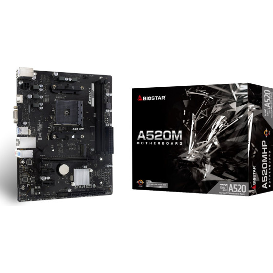 Biostar motherboard AMD A520 Socket AM4 micro ATX - (A520MHP)