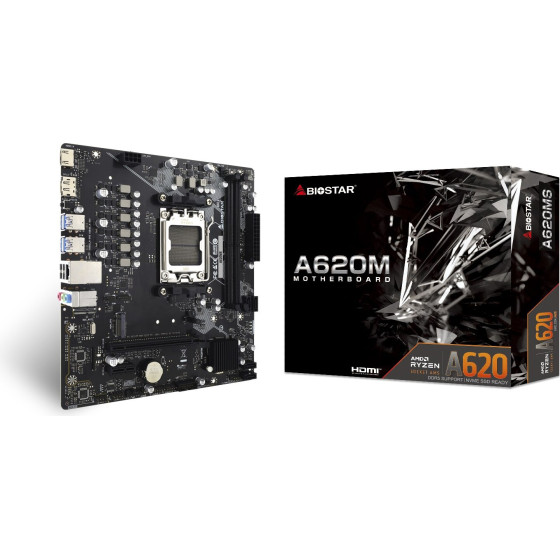 Biostar motherboard AMD A620 Socket AM5 micro ATX - (A620MS)