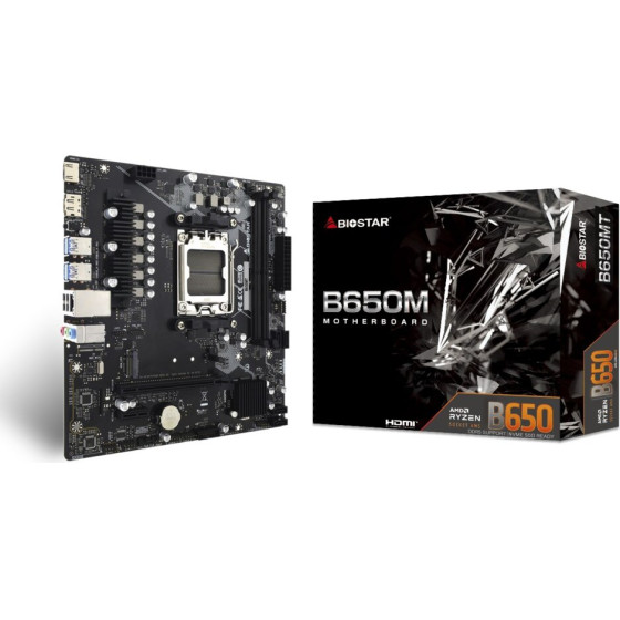 Biostar motherboard AMD B650 Socket AM5 micro ATX - (B650MT)