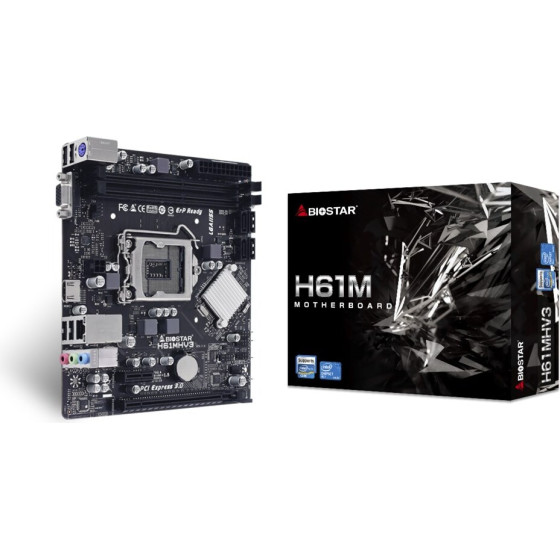 Biostar motherboard Intel(R) H61 LGA 1155 (Socket H2) micro ATX - (H61MHV3)