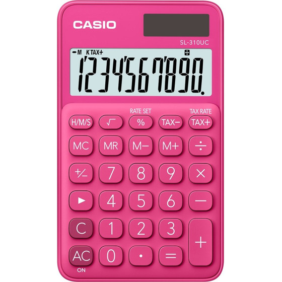 Casio CALCULATOR POCKET SL-310UC-RD RED, 10 DIGIT DISPLAY - (SL-310UC-RD BOX)