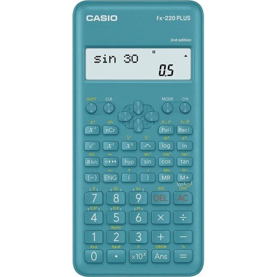 Casio CALCULATOR SCIENTIFIC FX-220PLUS-2 BLUE, 12 DIGIT DISPLAY - (FX-220PLUS-2-BOX)