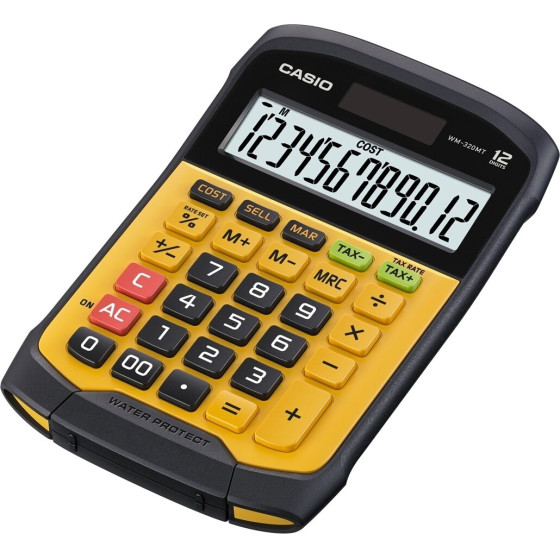 Casio CALCULATOR OFFICE WATERPROOF 12-digit display. Removable keyboard, 108.5x168.5, Waterproof and dirt-resistant level: IP54 - (WM-320MT-S)