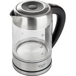 Adler NEW electric kettle 1.7 L 2200 W Black, Stainless steel, Transparent - (AD 1247)