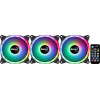 Aerocool DUO12PRO Kit 3xFan 12cm ARGB LED Dual Ring Antivibration 6 Pins Black - (AEROPGSDUO12-PRO-ARG)