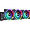 Aerocool DUO12PRO Kit 3xFan 12cm ARGB LED Dual Ring Antivibration 6 Pins Black - (AEROPGSDUO12-PRO-ARG)