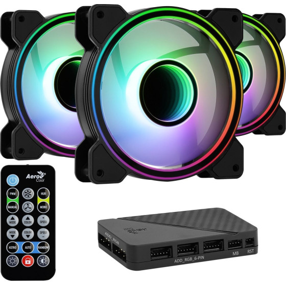 Aerocool Mirage 12 ARGB Pro Computer case Cooling set 12 cm Black - (AEROPGSMIRAGE12-A-P))