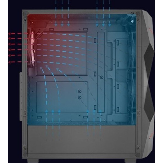 Aerocool PC Case PGS Volcan-G-BK-V1 - (AEROPGSVOLCAN-G-BK-V1)