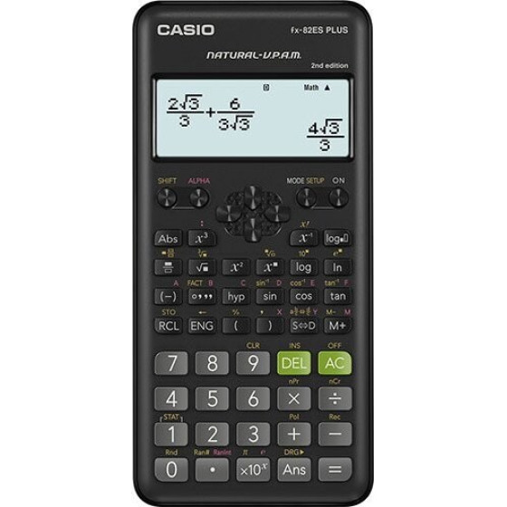 Casio FX-82ESPLUS-2 CALCULATOR SCIENTIFIC, 252 FUNCTIONS, 77X162MM, BLACK, BOX - (FX-82ESPLUS-2 BOX)
