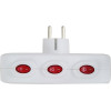 Esperanza Electrical Splitter 3 sockets switch White - (ELK307W)