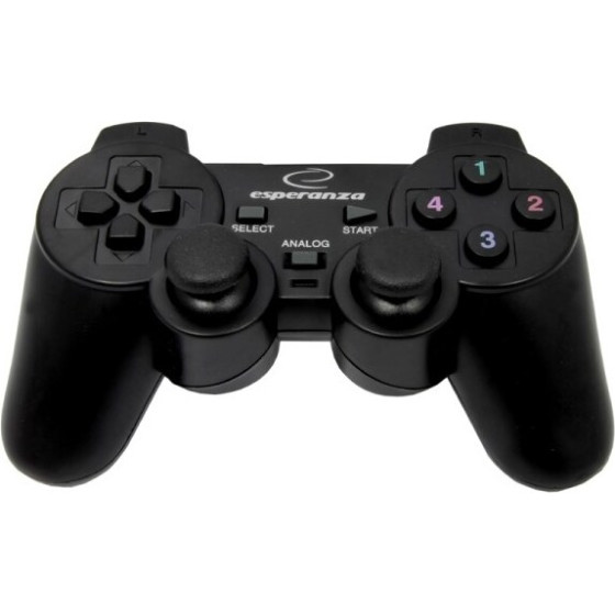 Esperanza Gaming Controller Black USB 2.0 Gamepad Analogue / Digital PC, Playstation 3 - (EG102)