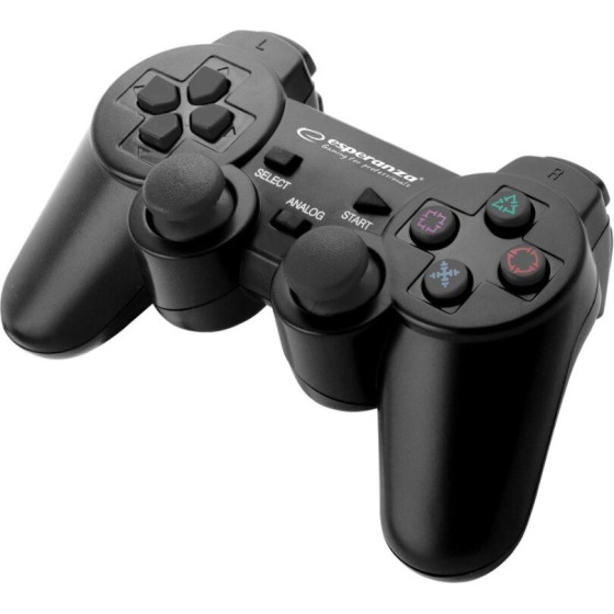Esperanza Gaming Controller Gamepad PC,Playstation 3 Analogue / Digital USB 2.0 Black - (EGG107K)