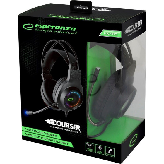 Esperanza Headphones with microphone Headband Black - (EGH7100)