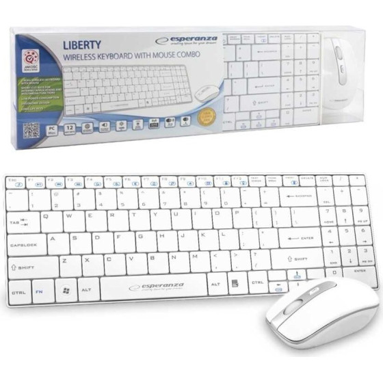 Esperanza keyboard RF Wireless QWERTY White - (EK122W)