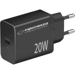 Esperanza mains charger 20W Black - (EZC104K)