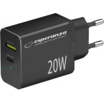 Esperanza mains charger 20W Black - (EZC105K)