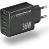 Esperanza mains charger 36W Black - (EZC107K)